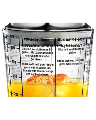 Cocktail shaker din sticla inscriptionata cu retete, 400 ml - CILIO